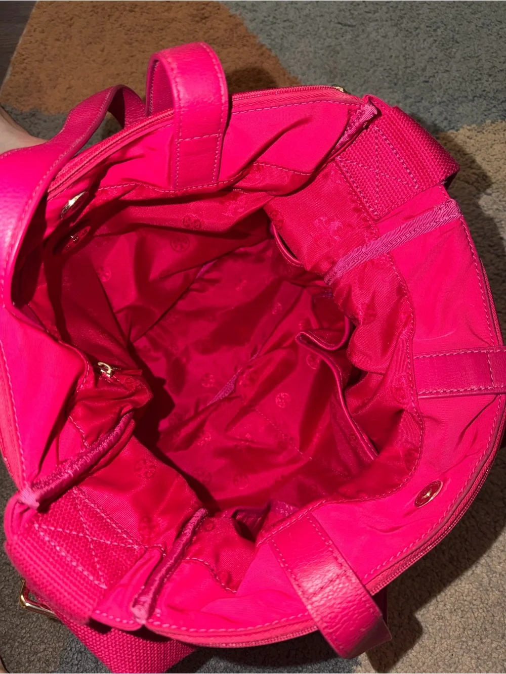 Tory Burch Dena Pink Nylon Diaper Bag